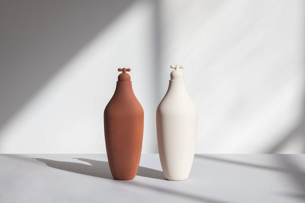 tap water carafe by lotte de raadt setting image by vij5 terracotta white